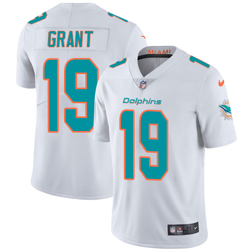 Nike Miami Dolphins #19 Jakeem Grant White Men Stitched NFL Vapor Untouchable Limited Jersey->miami dolphins->NFL Jersey